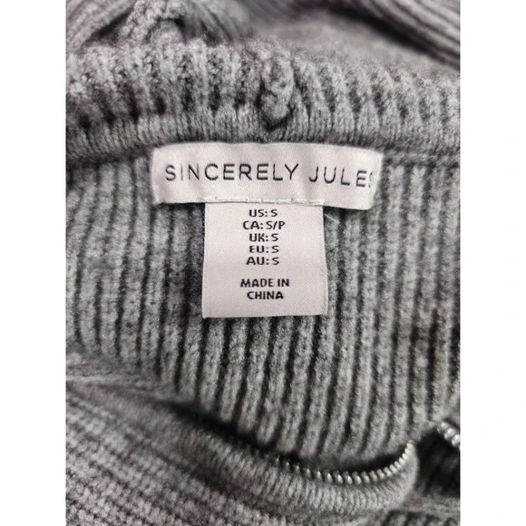 SINCERELY JULES Grey Ribbed Knit Hoodie and Pants Lounge Set Pants Size S EUC - Picture 7 of 9
